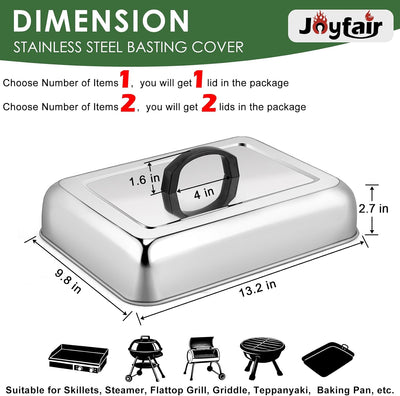 Tapa para untar acero inox 13x9.8pulg para parrilla