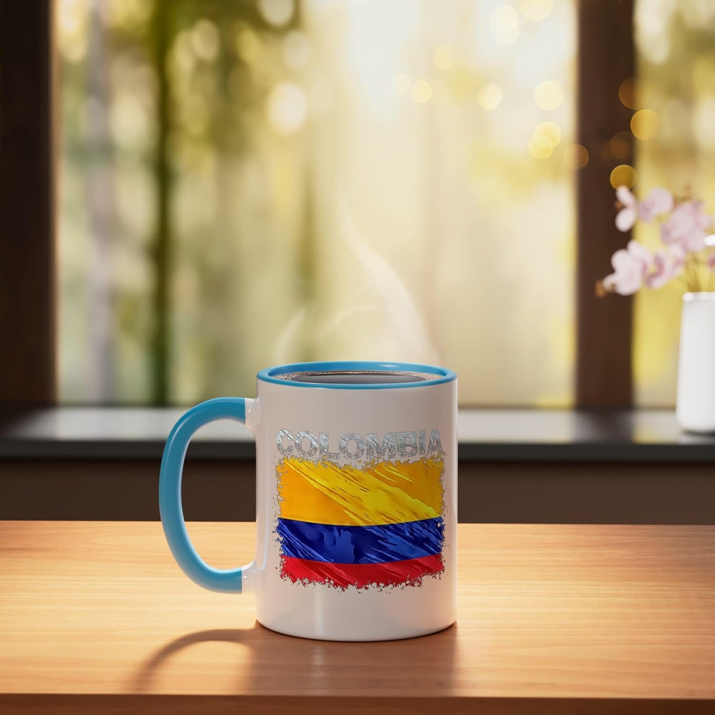 Taza Cerámica Azul/Blanco