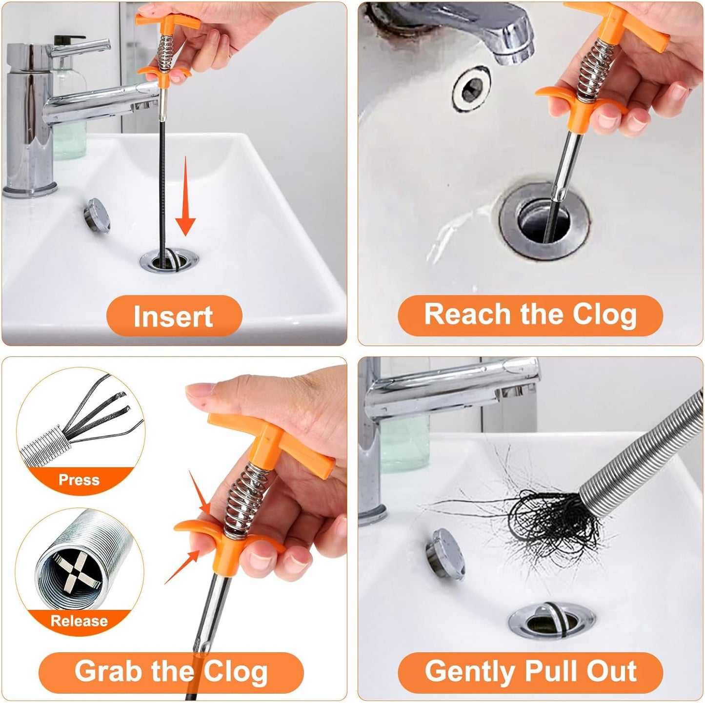 Herramienta desagüe pelo 63pulg cocina baño ducha