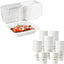 Set 25 contenedores takeout 8pulg 34oz con tapa antiderrap y tazas 12oz