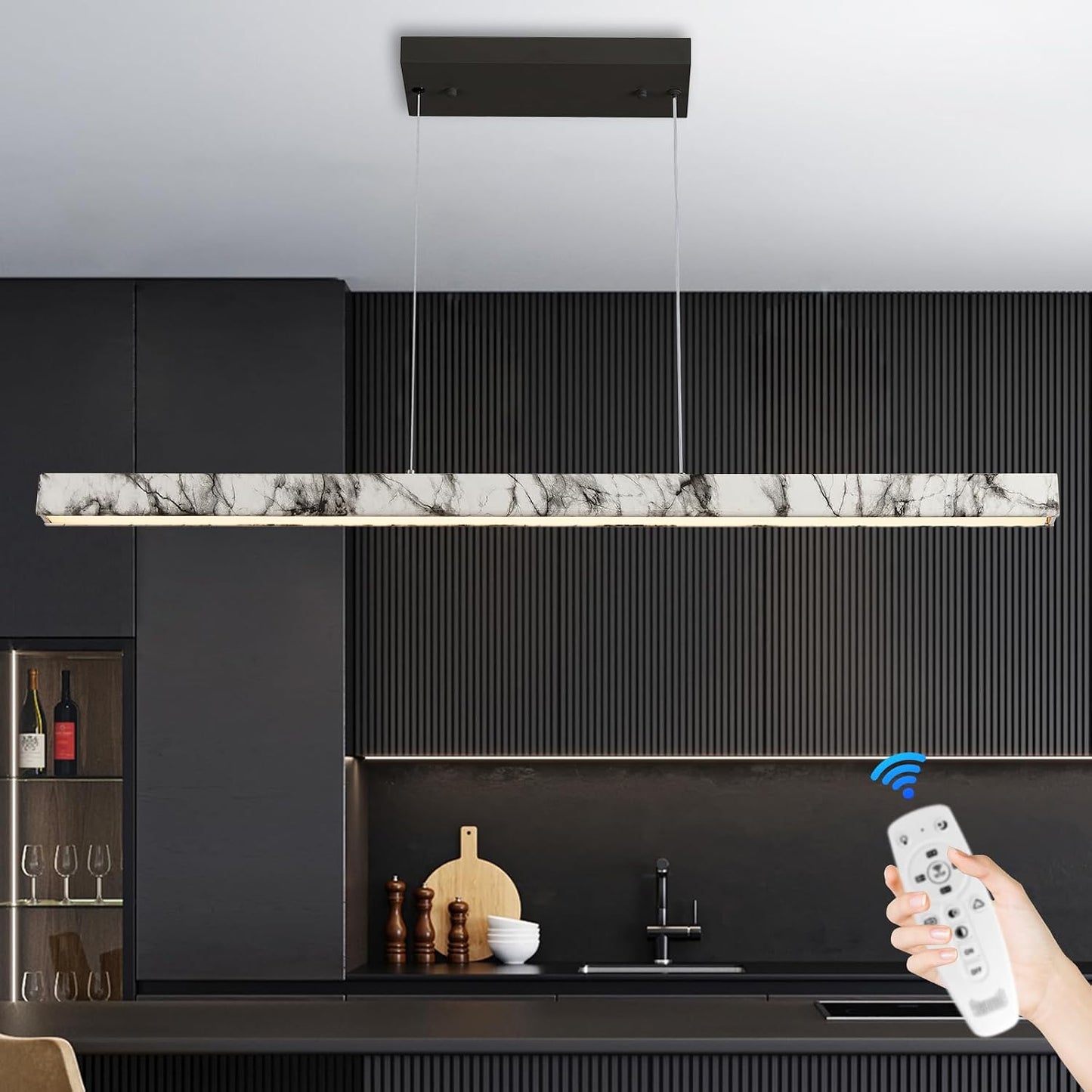 Lámpara colgante LED cocina comedor control remoto
