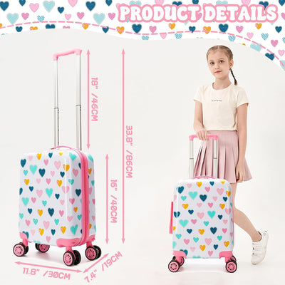 Set 3 maletas niños 16pulg ruedas giratorias aprobadas aerolíneas