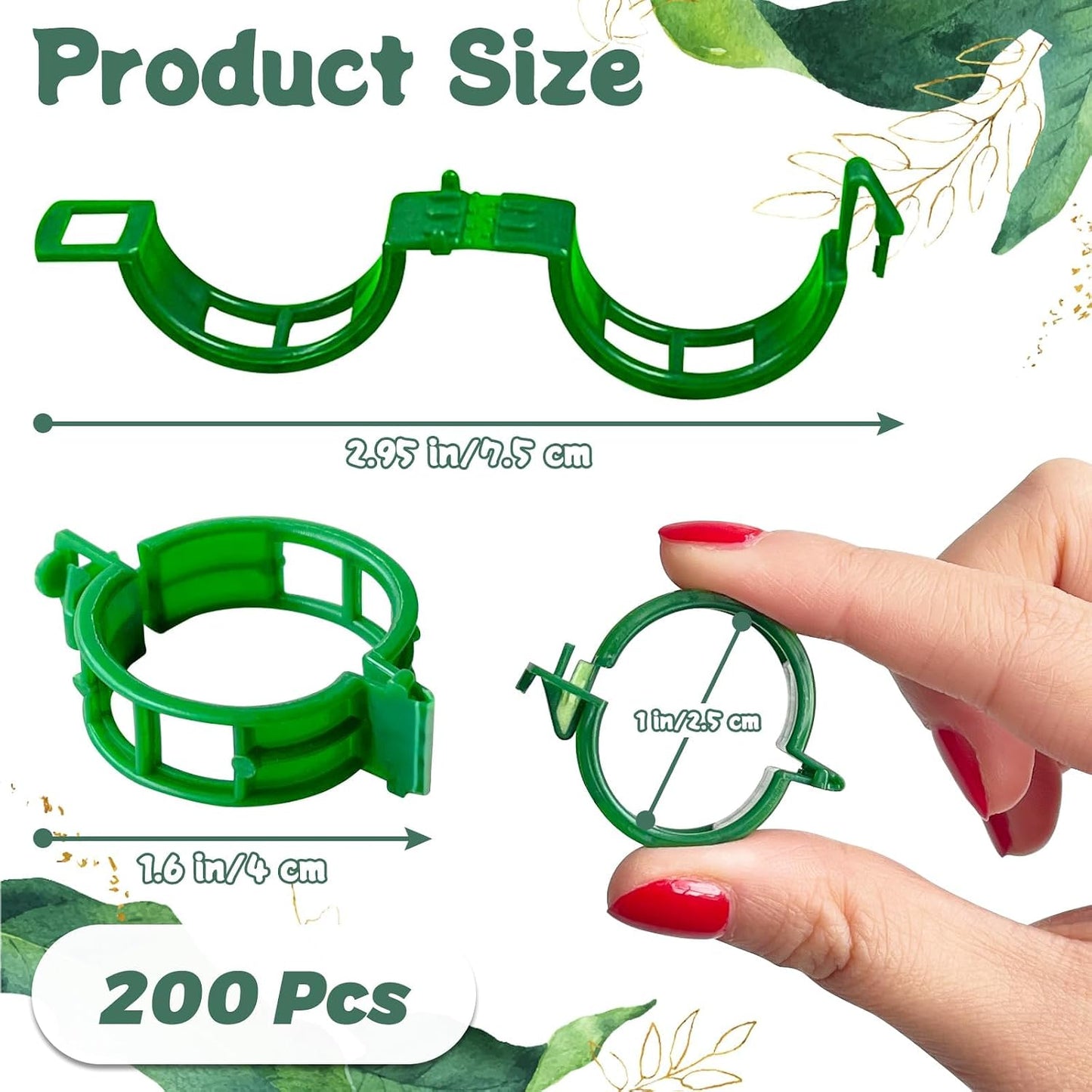 200 Clips Soporte Planta Reutilizables Plástico Seguros