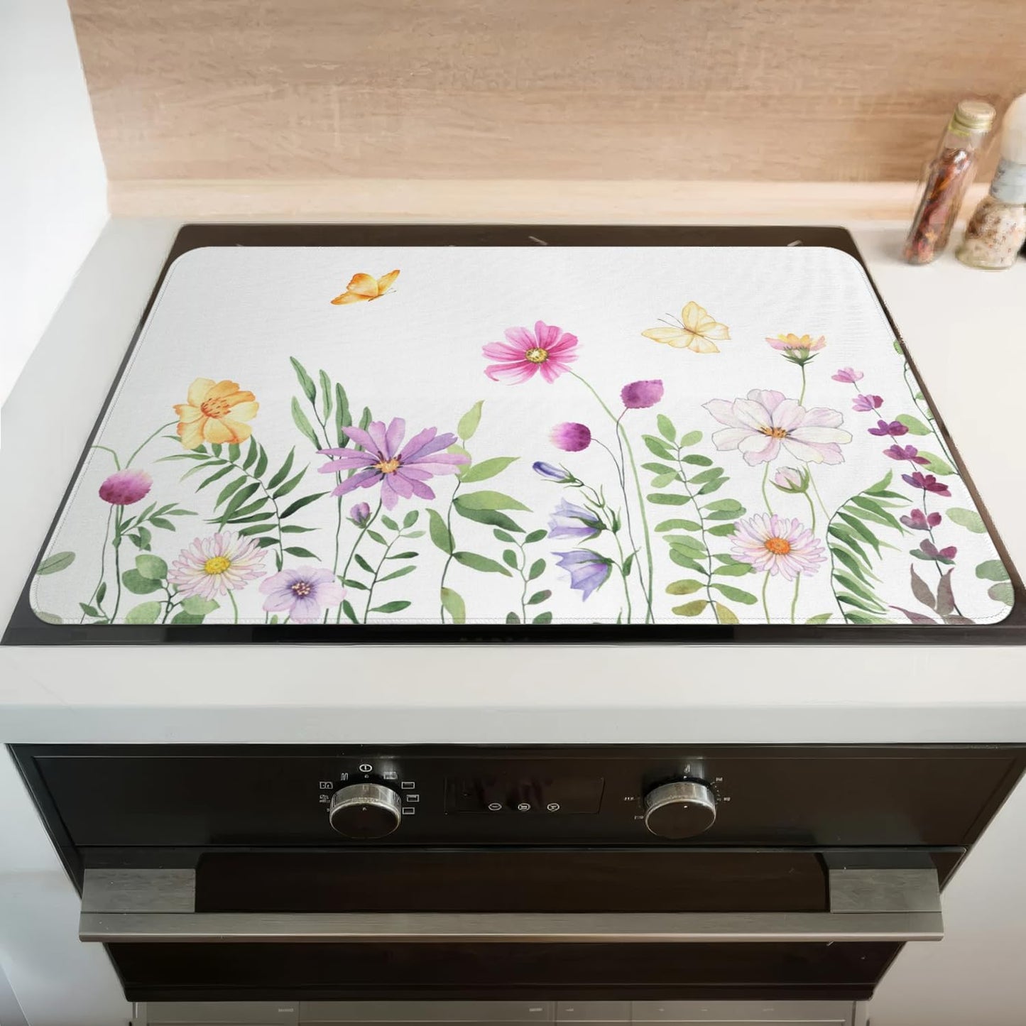 Fundas cristal estufa eléctrica diseño flores y mariposas