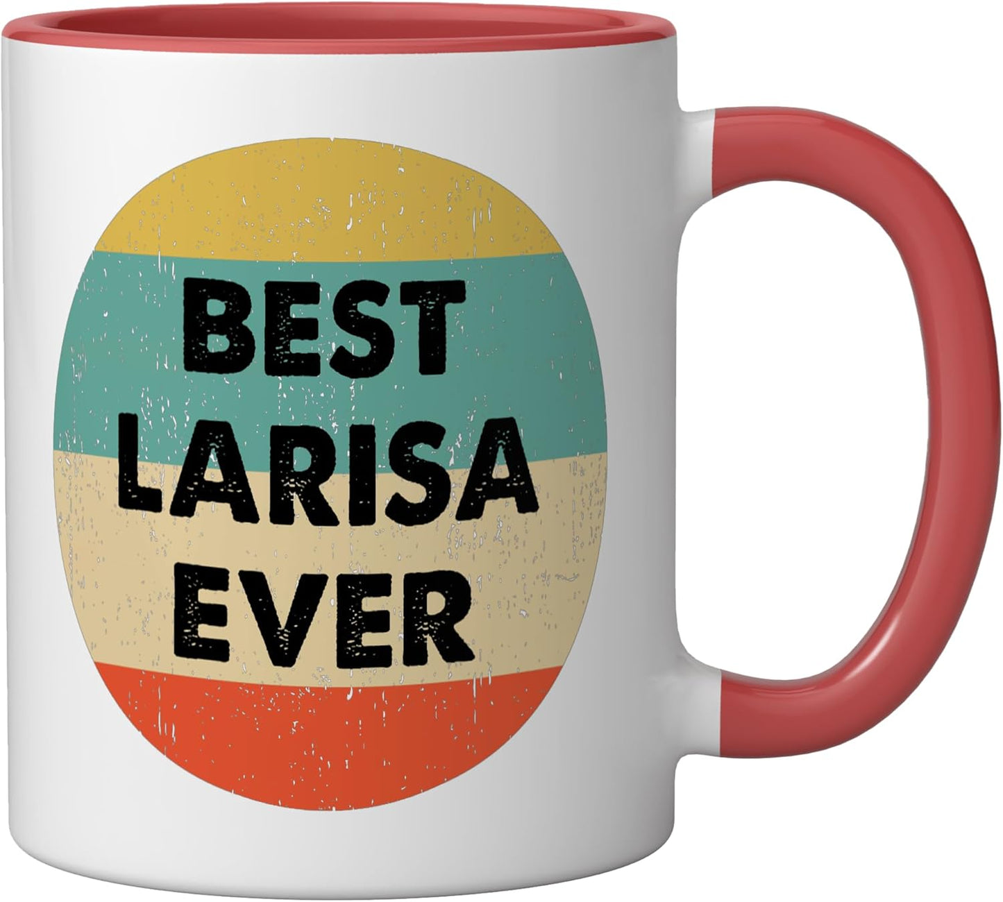 Taza cerámica Larisa Name roja/blanca