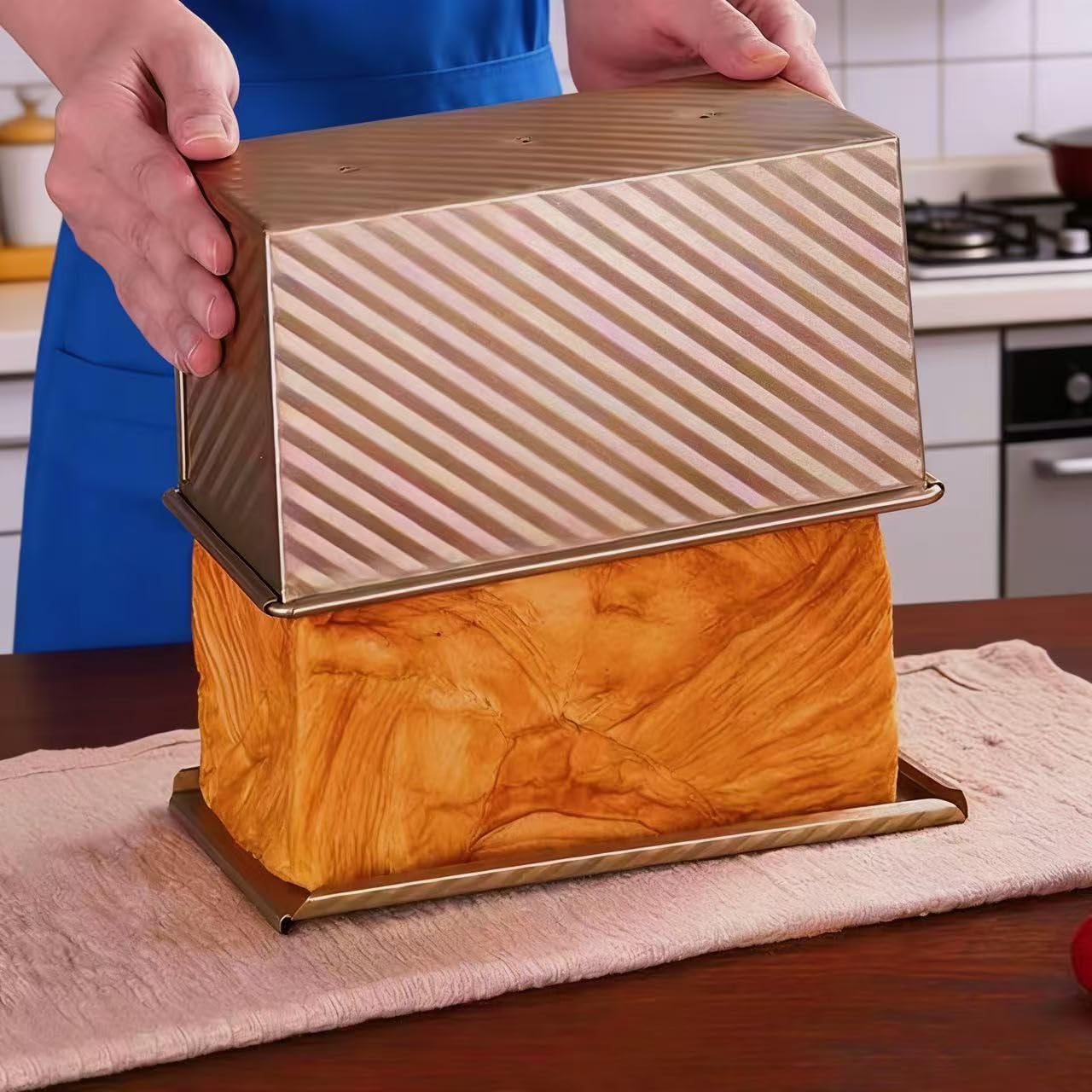 Molde para pan con tapa de acero al carbono, capacidad 1 libra