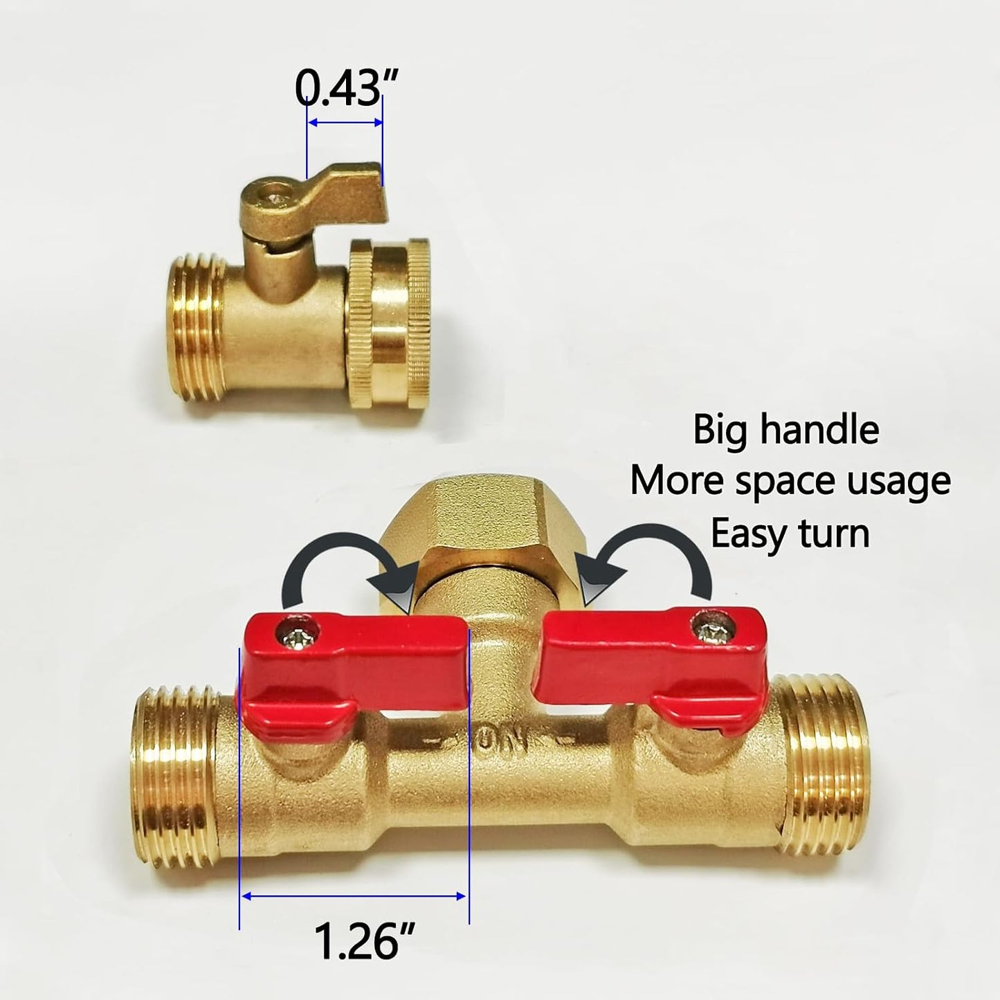 Divisor manguera 3/4pulg con conectores 2 vías