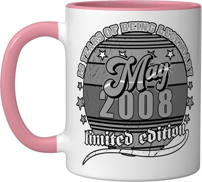 Taza Cerámica Edición 18 Años Rosa/Blanco