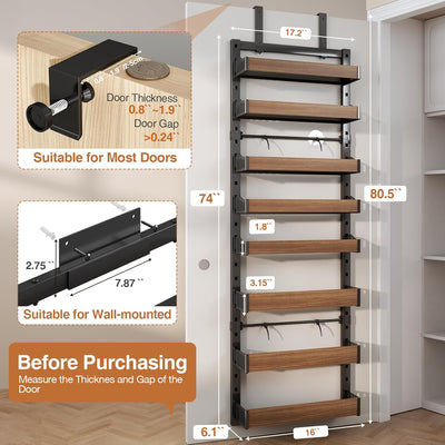 Organizador puerta 8 niveles metal estante especias cesta ajustable