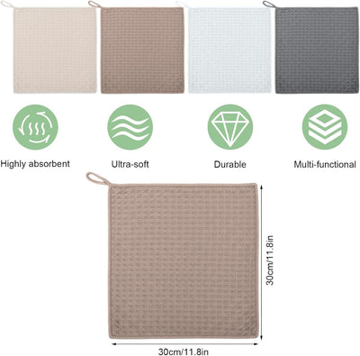 4 Pzas Toallas Microfibra 12x12pulg Cafetería Barra Vapor