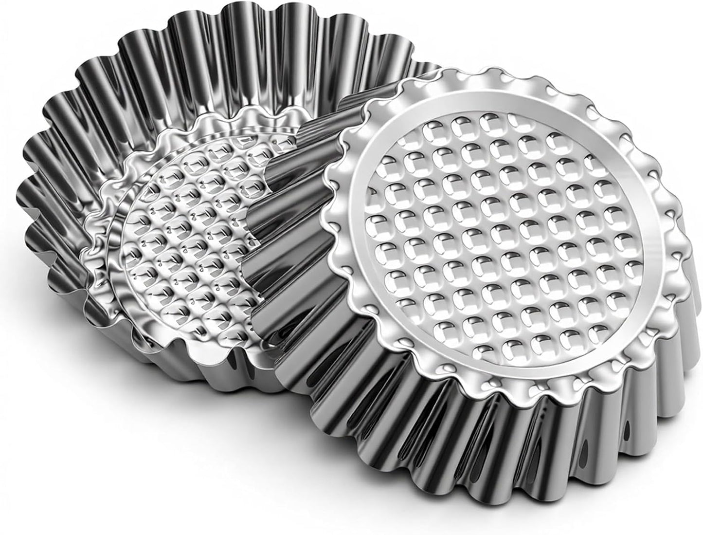 Molde para ensaimada y tartas de 3.8 pulgadas acero inoxidable reutilizable