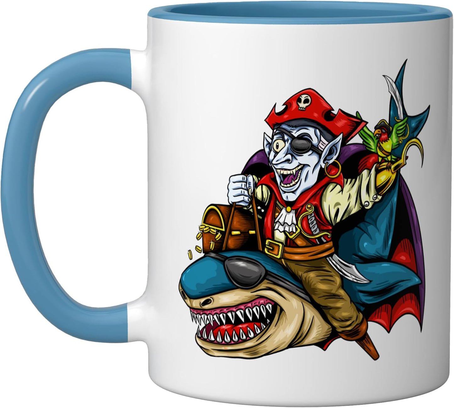 Taza Cerámica Azul/Blanco