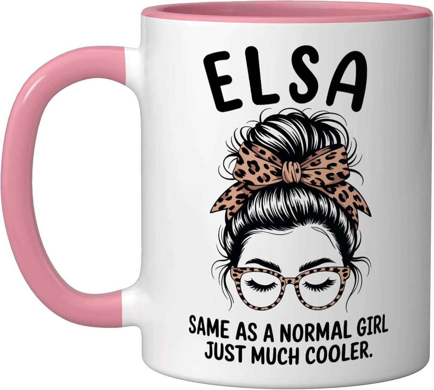 Taza Cerámica Elsa Niña Rosa/Blanco