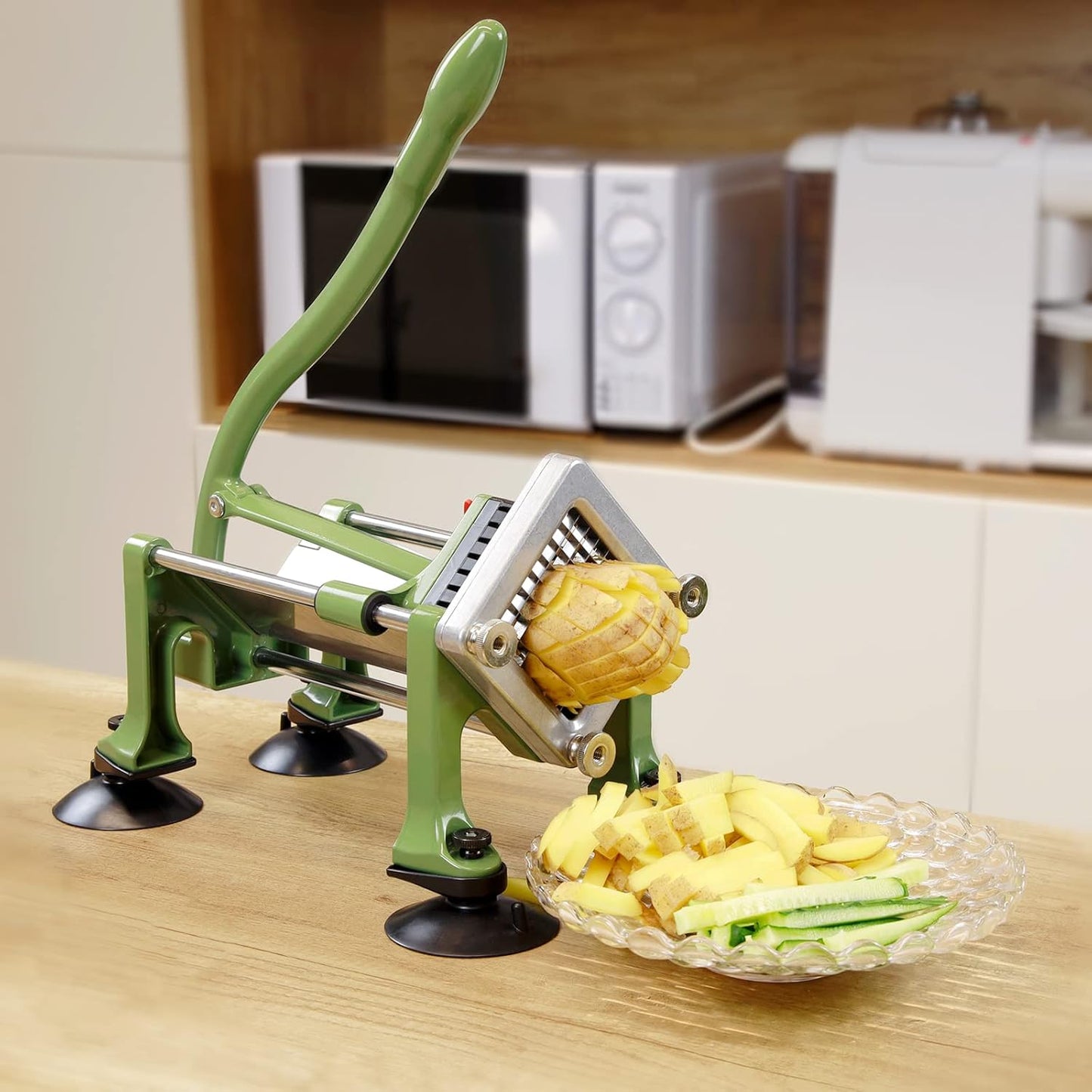 Cortador papas fritas acero inox 3/8-1/2 pulg con base de succión