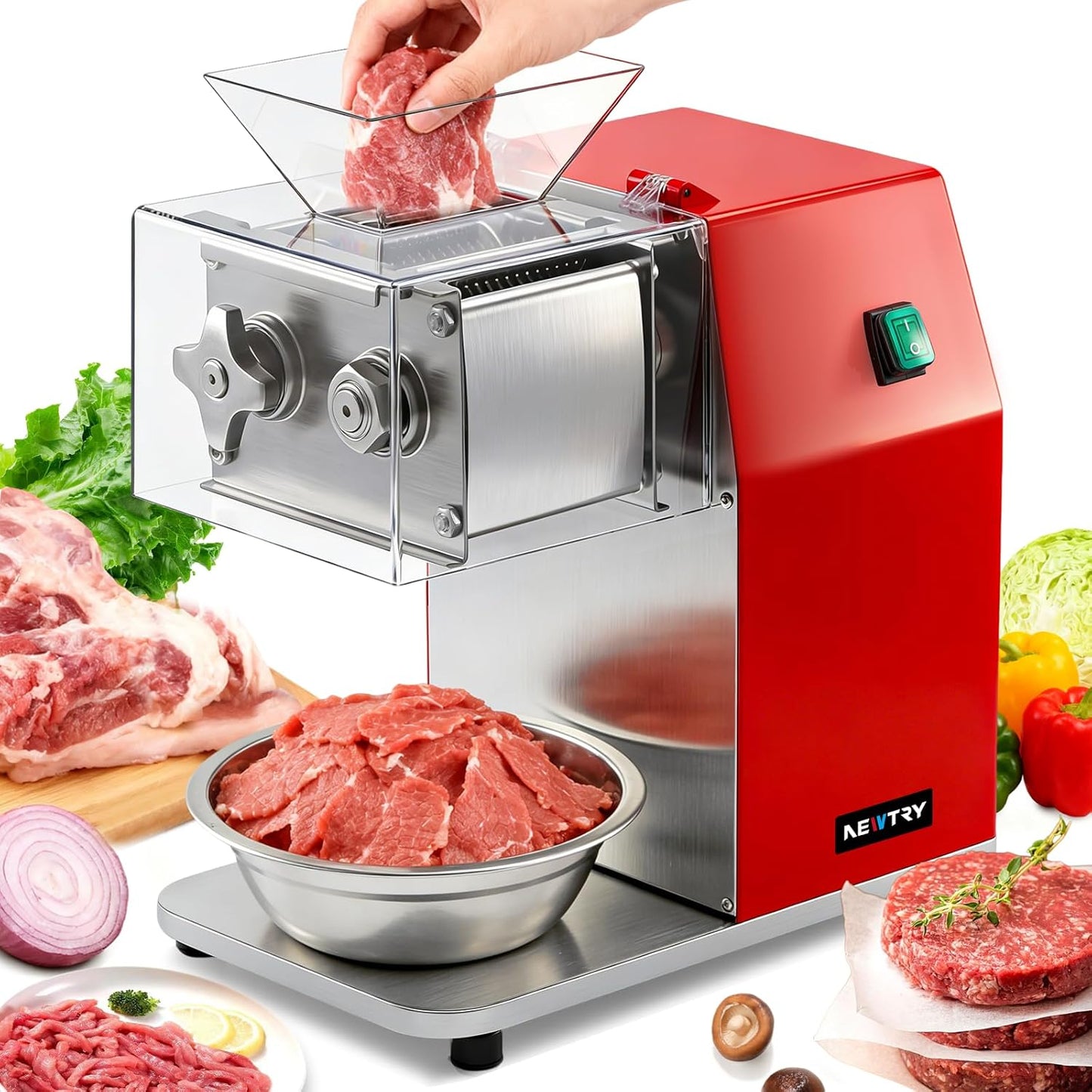 Cortador carne 3en1 850W procesa 330lb/h