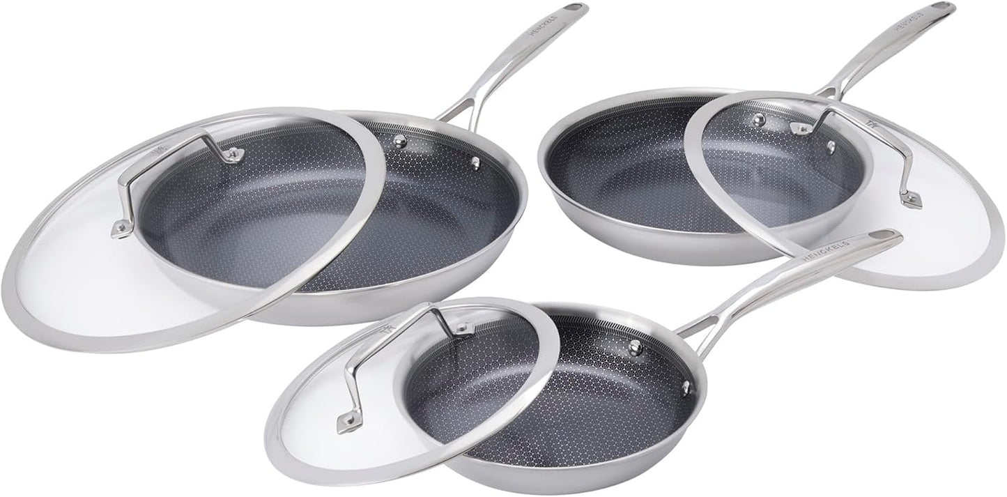 Set 6 Sartenes Cerámica Acero Inox Doble Rendimiento