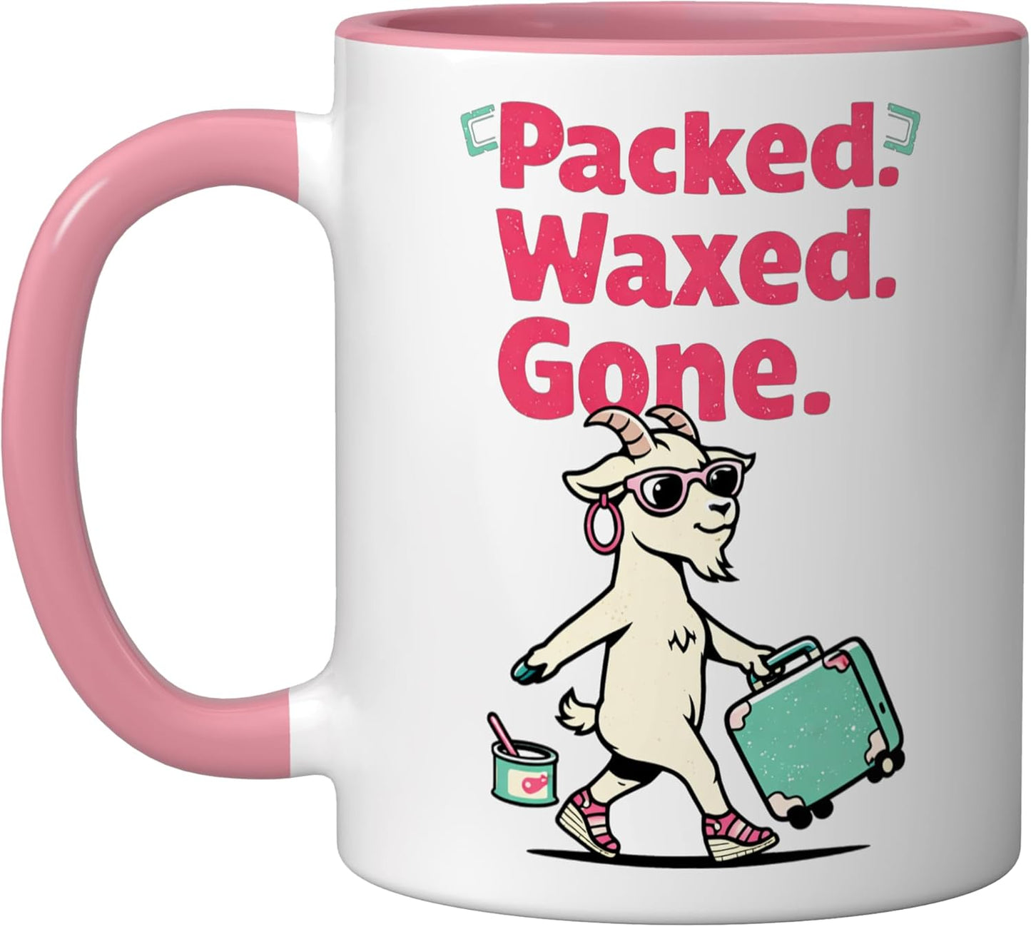 Taza Cerámica Rosa/Blanca Gráfica Humorística
