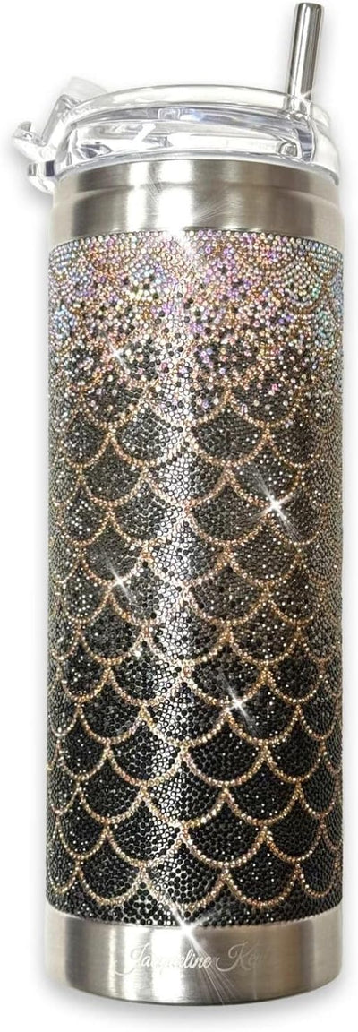 Vaso cristal sirena 20oz con tapa transparente popote