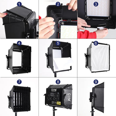 Kit luz estudio RGB 880RS 60W con softbox y control Bluetooth