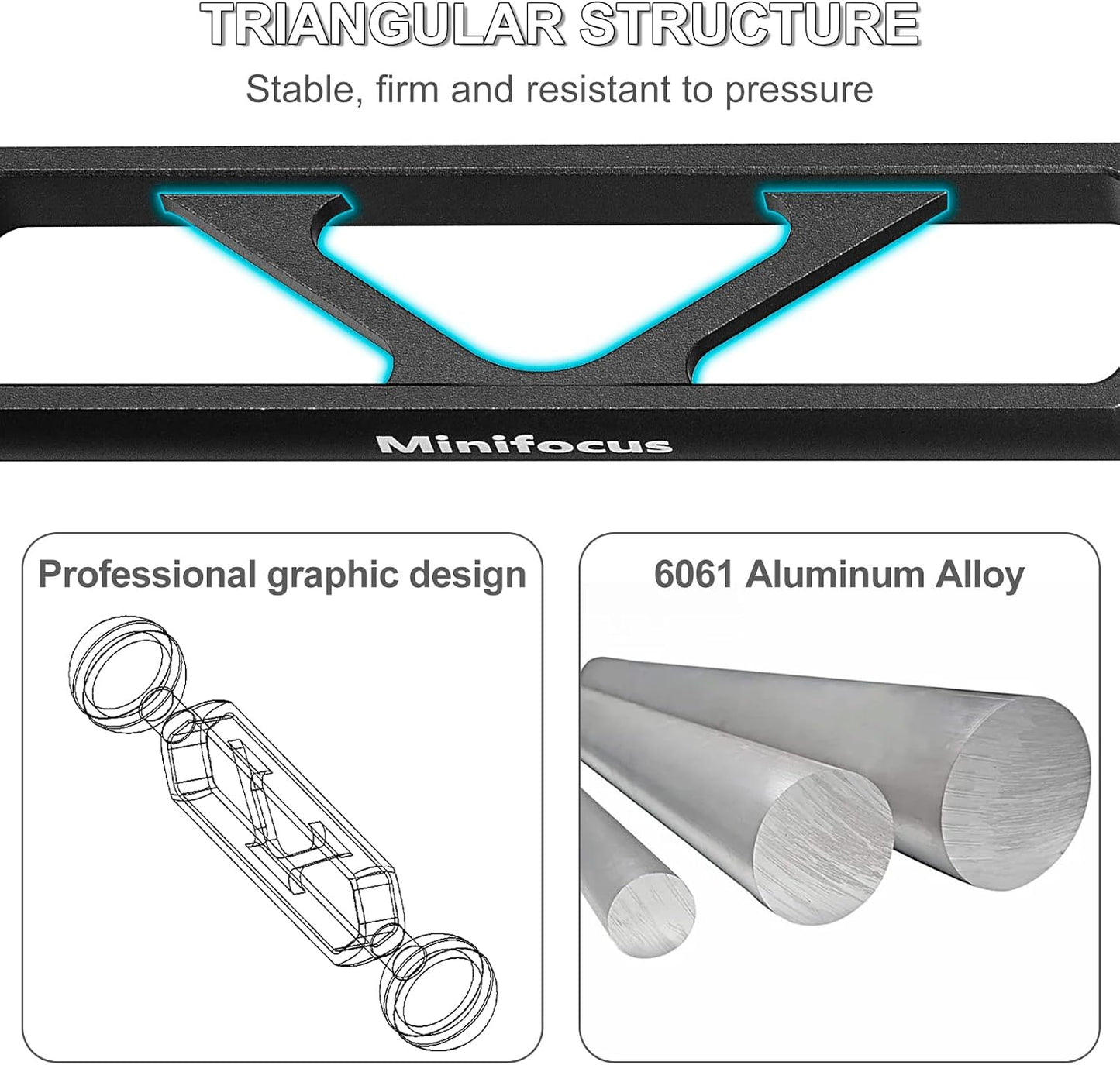 Brazo aluminio doble bola 6pulg conector 1pulg luz estroboscópica