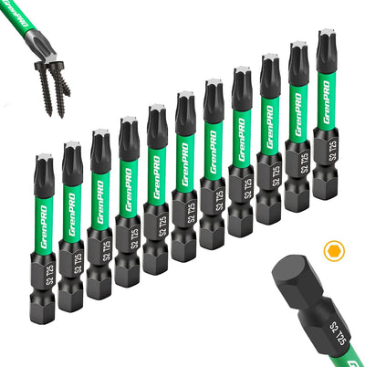 Bits Torx T25 acero S2 2pulg paquete 11 vástago 1/4pulg CNC