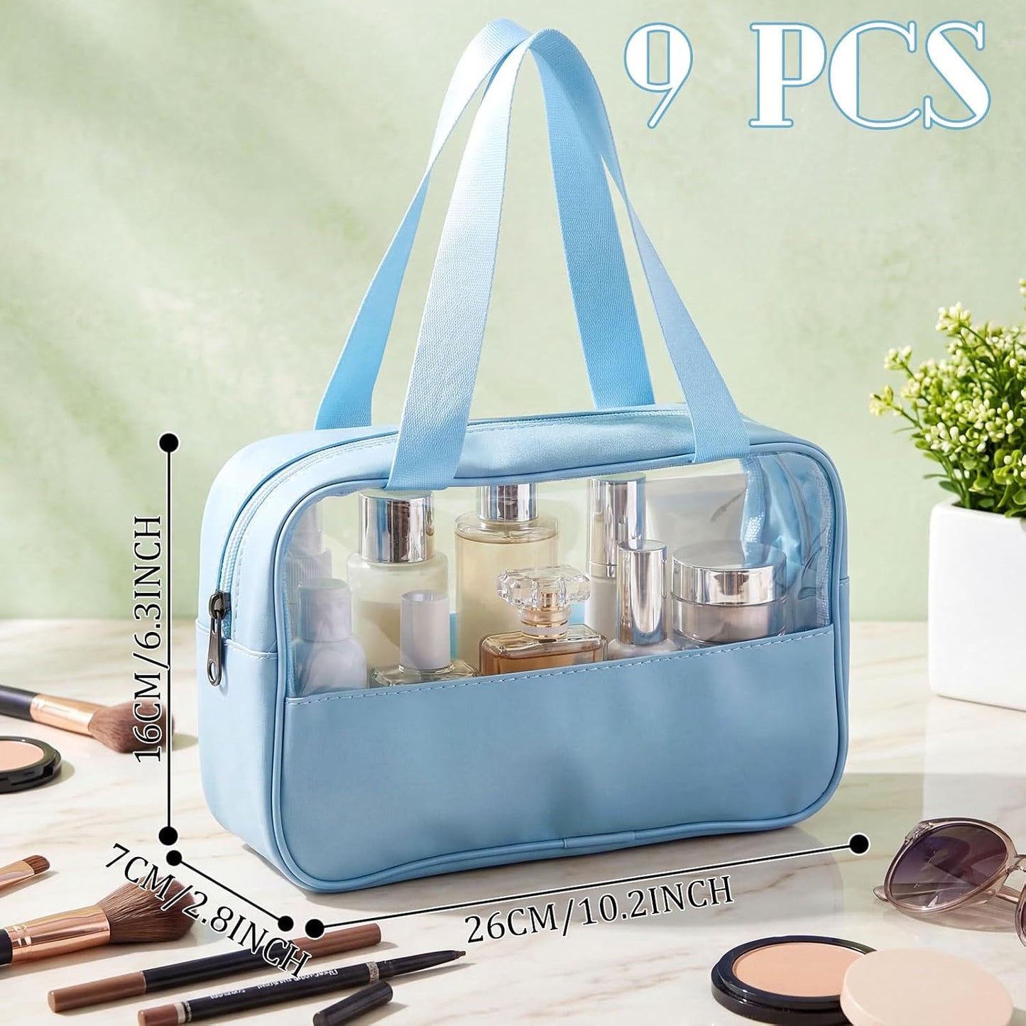 Bolsa maquillaje translúcida organizadora portátil