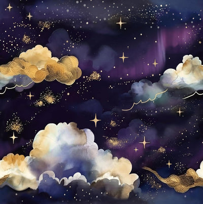 Papel tapiz removible cielo estrellado azul marino para niños