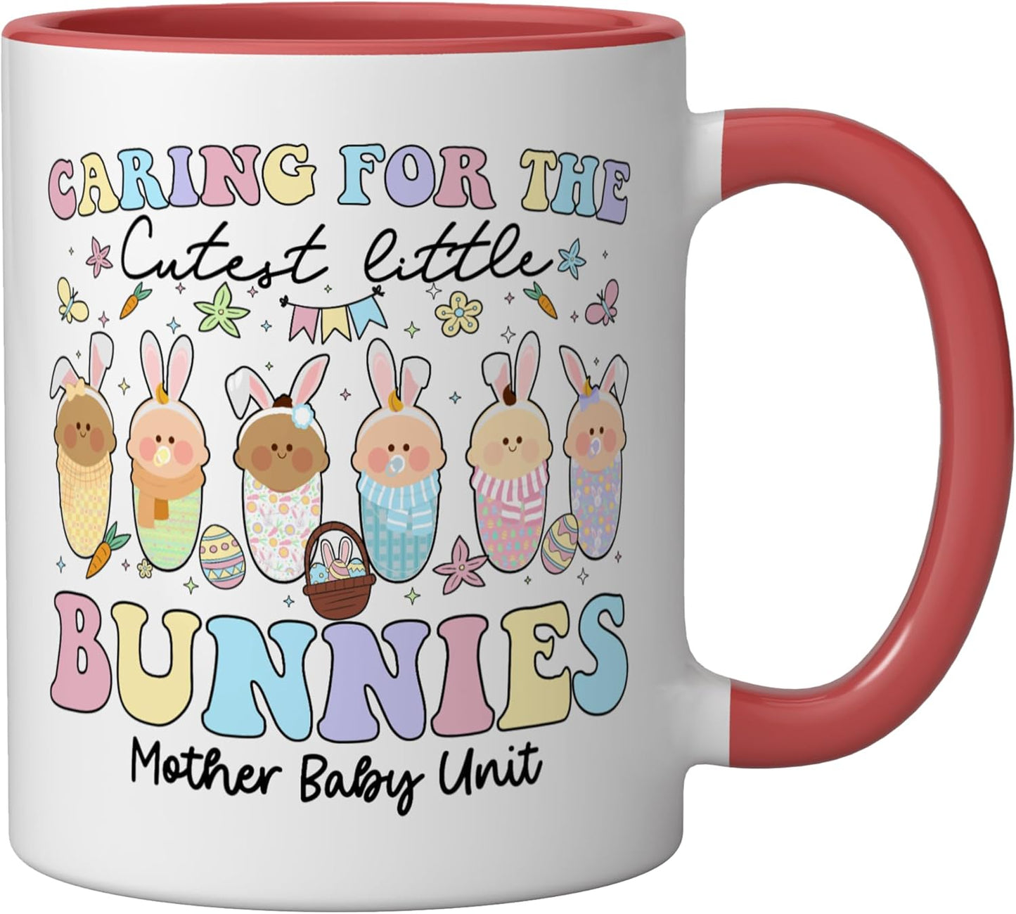 Taza cerámica Mother Baby Unit para el Día de Pascua con conejos