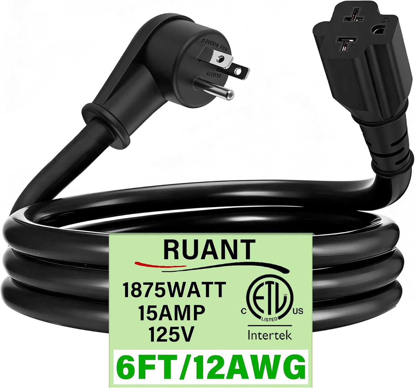 Cable adaptador NEMA 5-15P a 5-20R 6ft