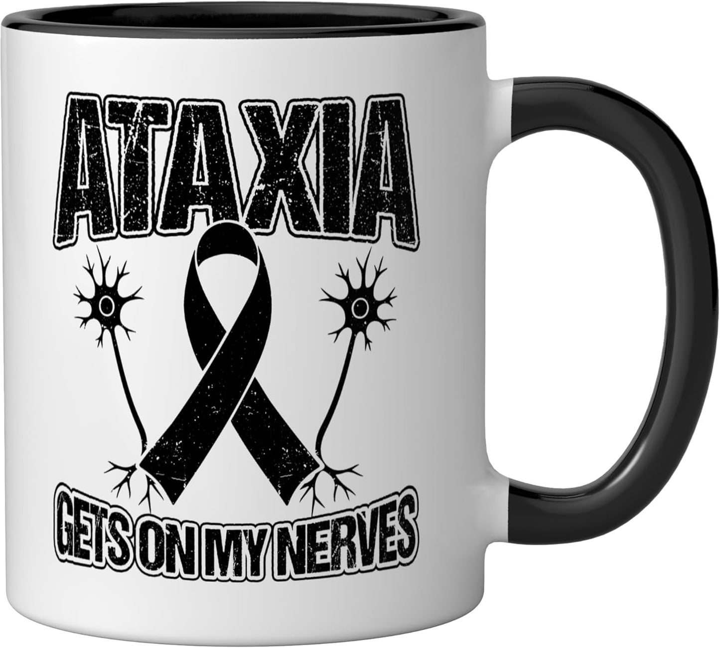 Taza Cerámica Ataxia Warrior Negro/Blanco