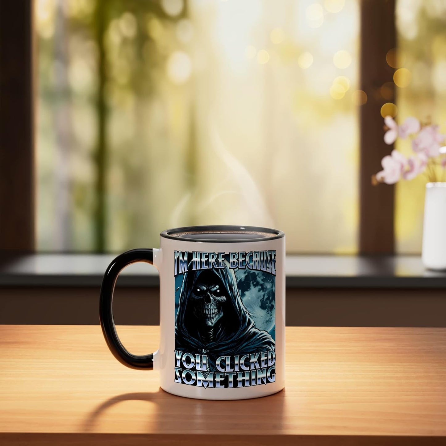 Taza de cerámica de seguridad cibernética negro/blanco