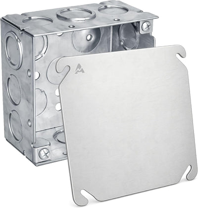 Caja conexión eléctrica 4x4 pulg con tapa blanca