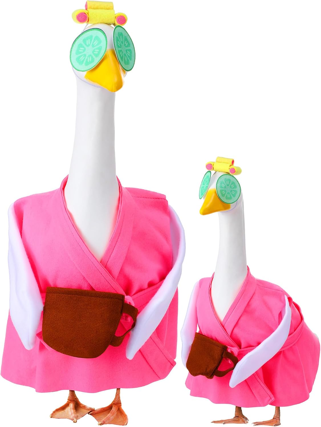 Bata baño mujer rojo rosa máscara ojos pepino ropa ganso jardín