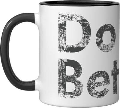 Taza Cerámica Diseño Desgastado Negro/Blanco