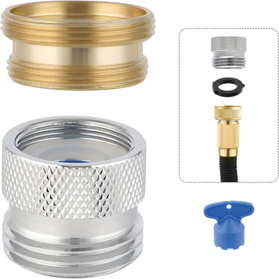 Kit adaptador manguera jardín latón hembra a macho cromo
