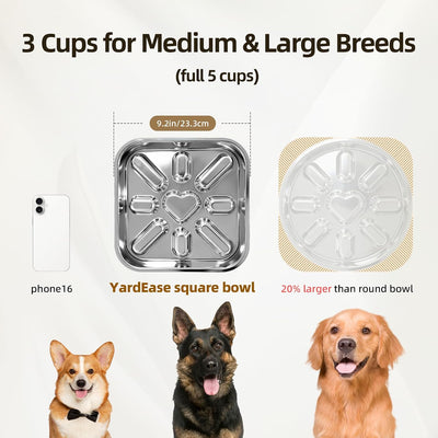 3 Tazas Acero Inox Perros Grandes Base Antiderrap