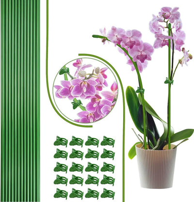 22 Estacas con Clips para Plantas Verdes 15.8pulg Interior/Exterior