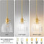 Lámpara colgante vintage con pantalla vidrio transparente 3 pack