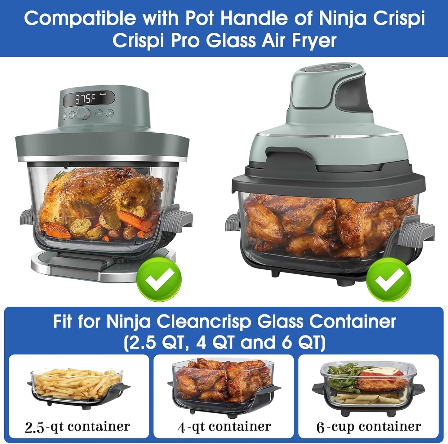 2 Fundas silicona para freidora aire Ninja Cleancrde 2.5qt