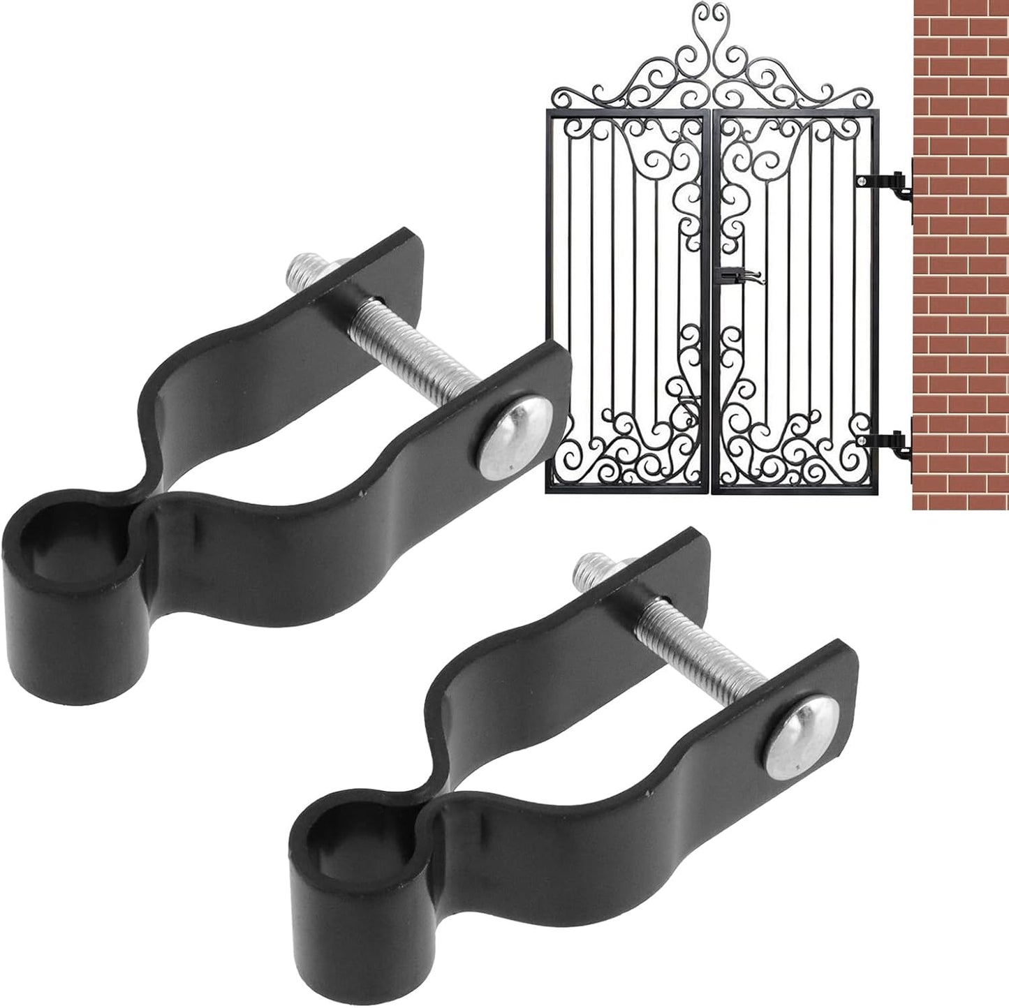 Bisagra poste acero 1-3/8pulg con tornillos negro