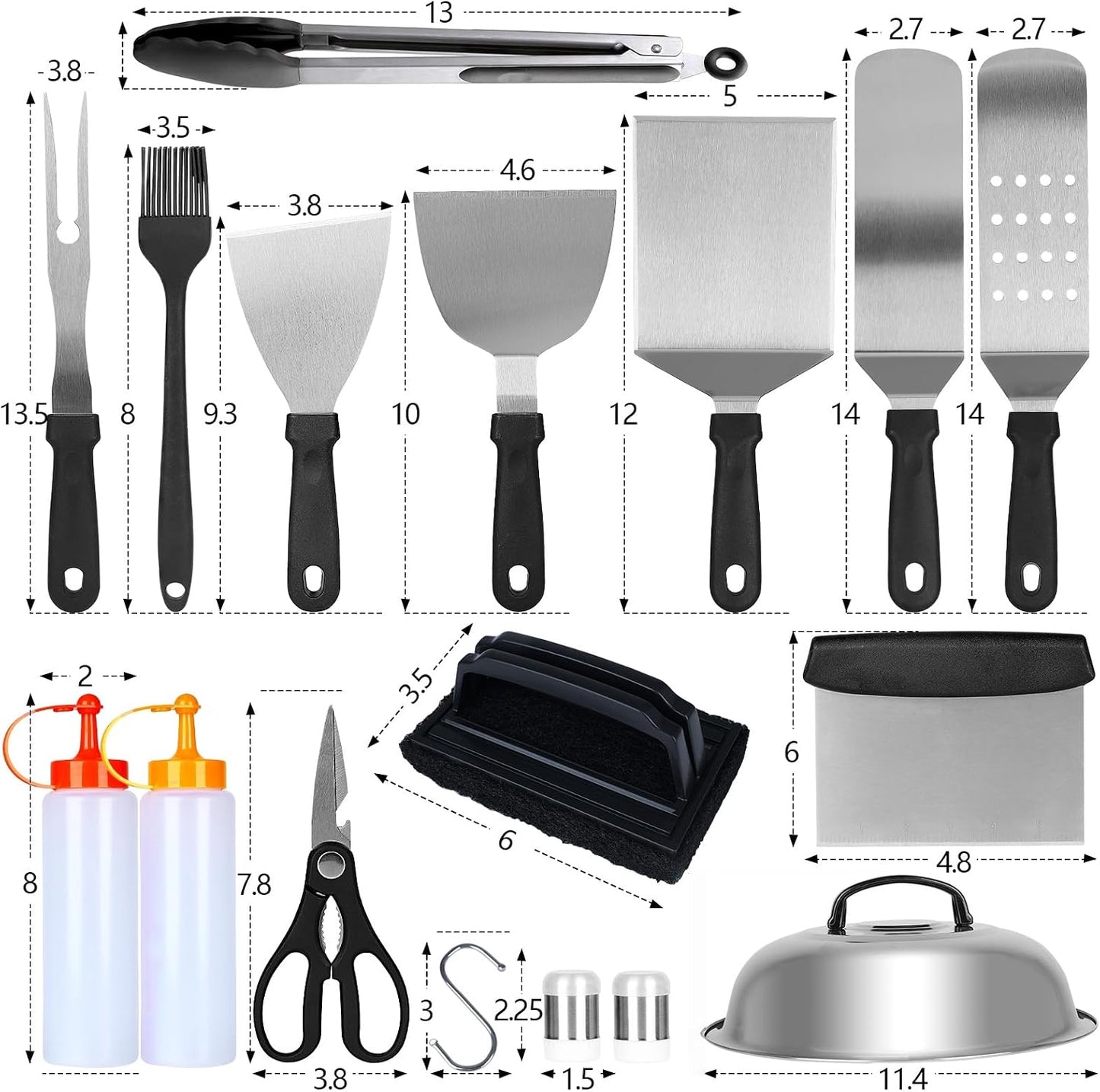 Kit accesorios parrilla acero inox extra engrosado
