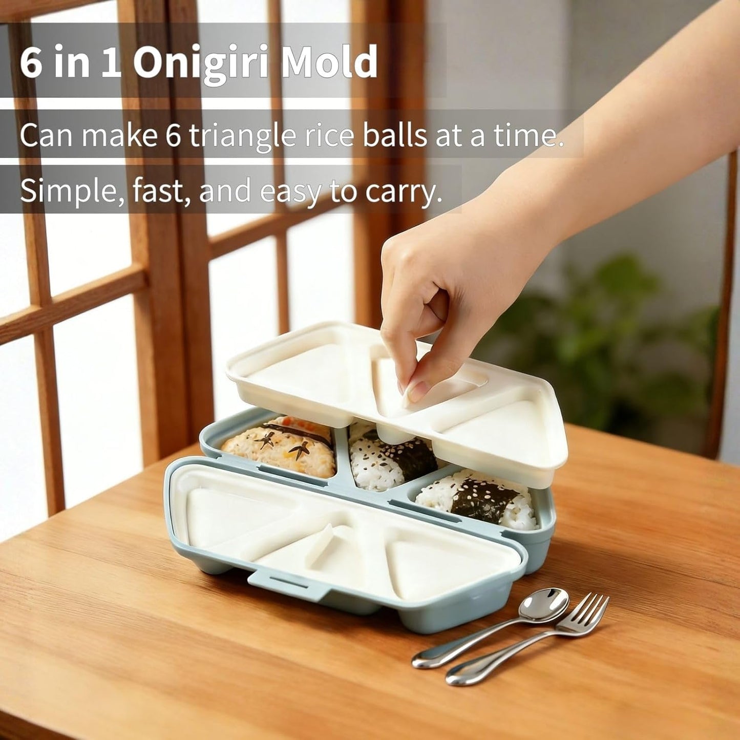 Molde de onigiri 6 en 1 triangular multifuncional para sushi