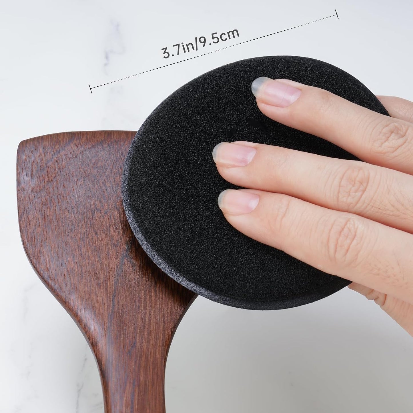 4 Almohadillas Aplicadoras Madera Cera 4pulg Reutilizables Negro