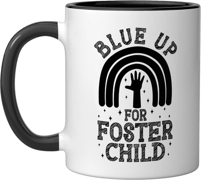 Taza de cerámica para conciencia sobre cuidado Foster, negra/blanca