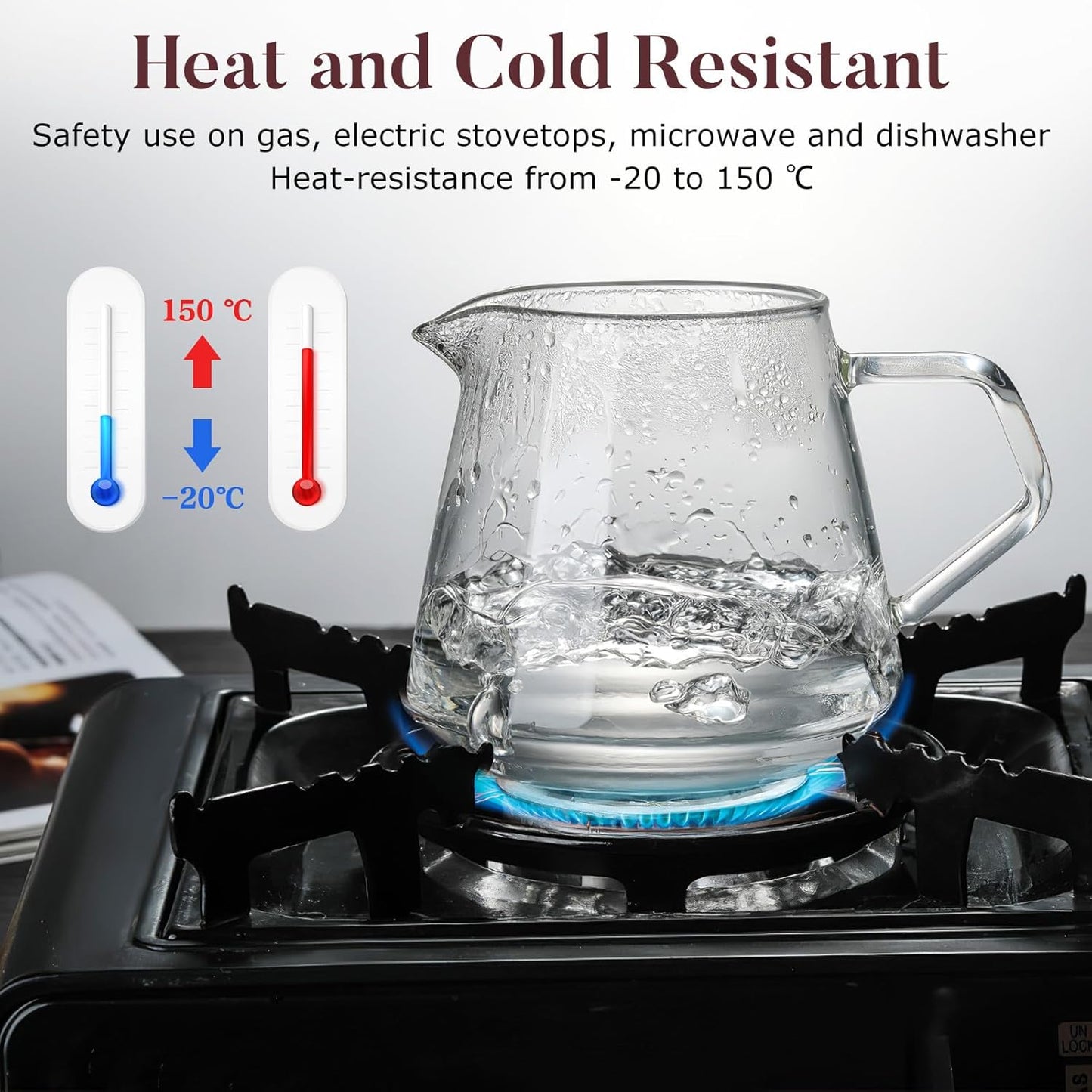 Pote vidrio resistente calor 22oz hervidor multiusos
