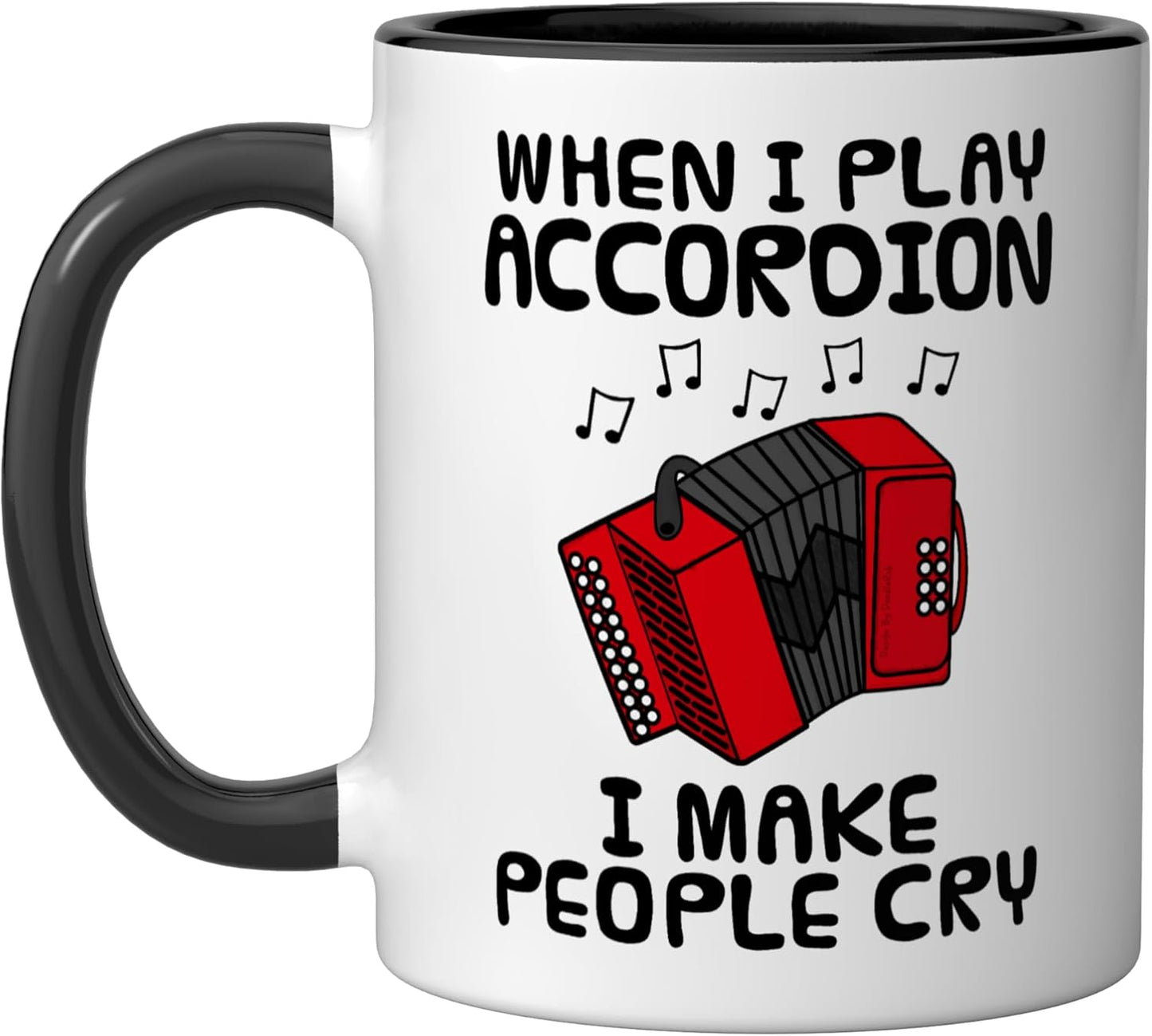 Taza Cerámica Accordionista Negro/Blanco
