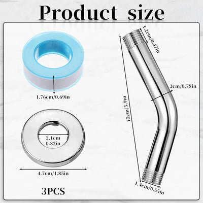 Cabezal ducha 6 pulgadas tubo brazo reemplazo pared