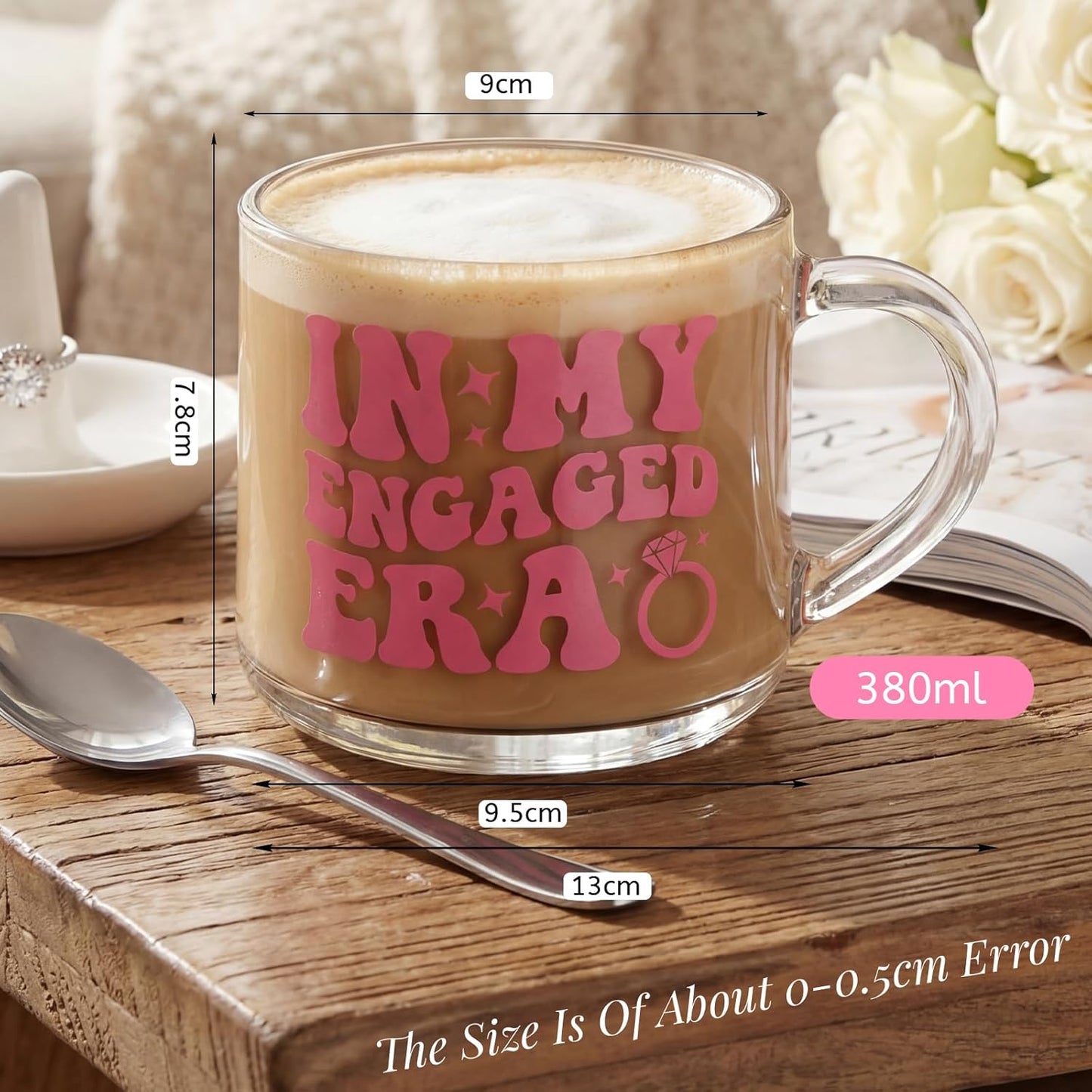 Taza de vidrio regalo compromiso mujer despedida de soltera