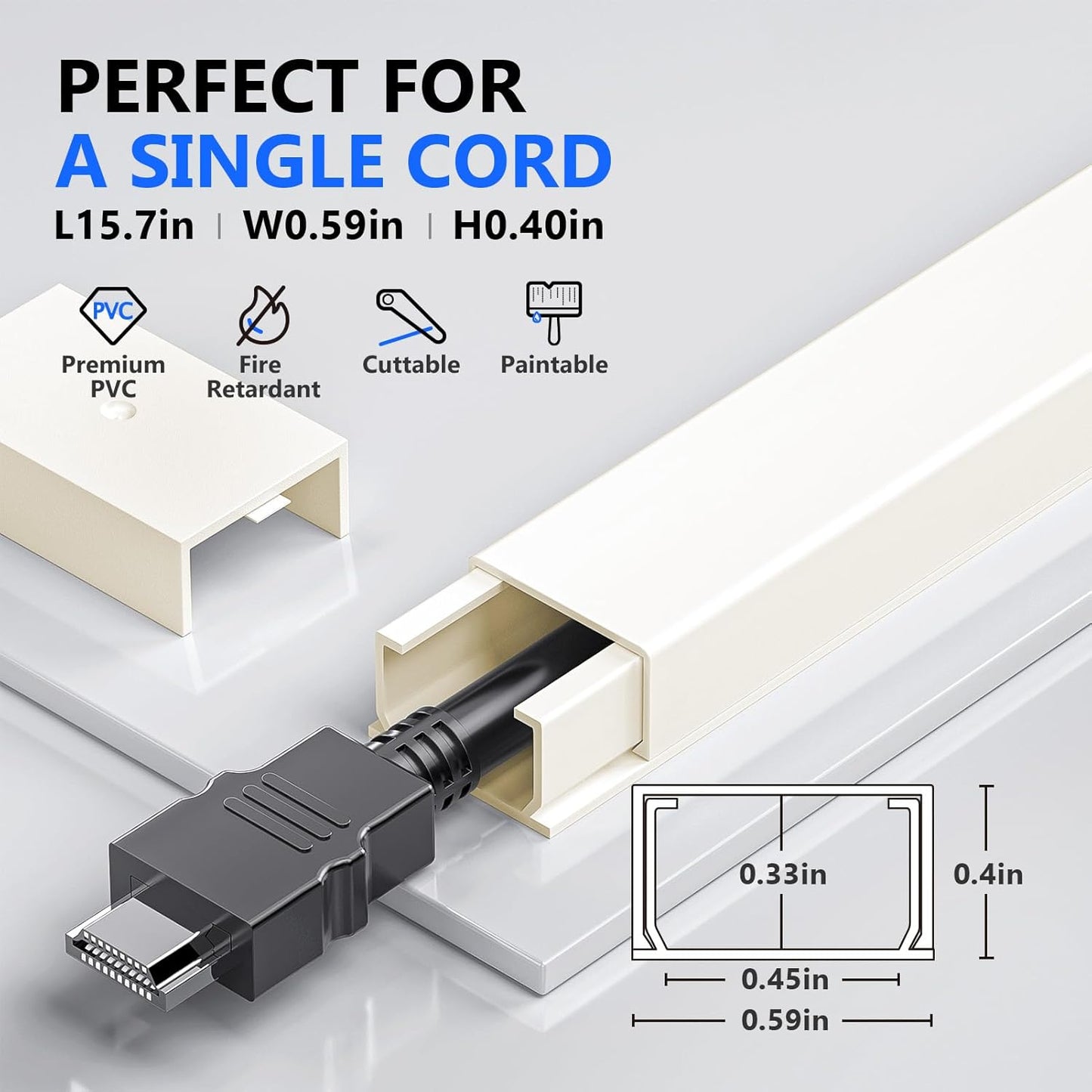 Ocultador cable beige 142pulg para paredes