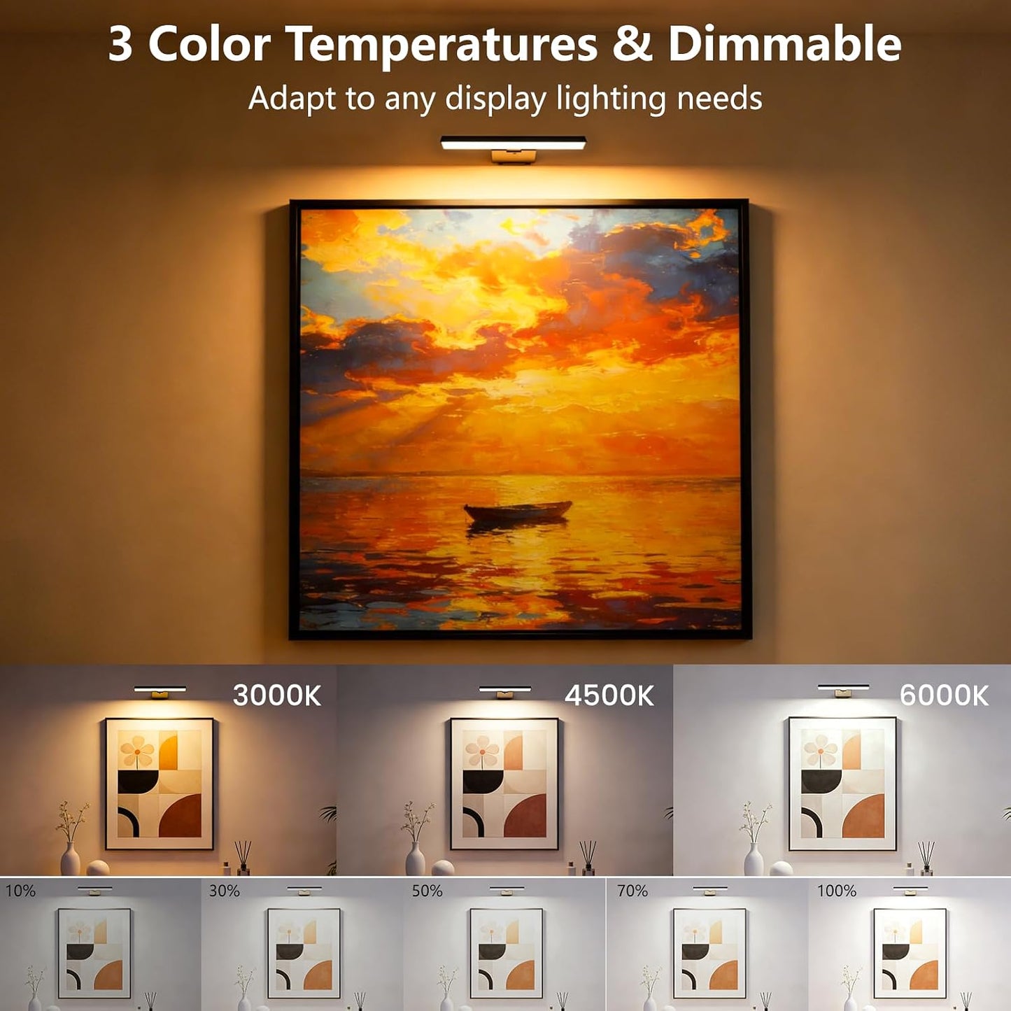 Luces LED arte para pared con control remoto 3 colores negro